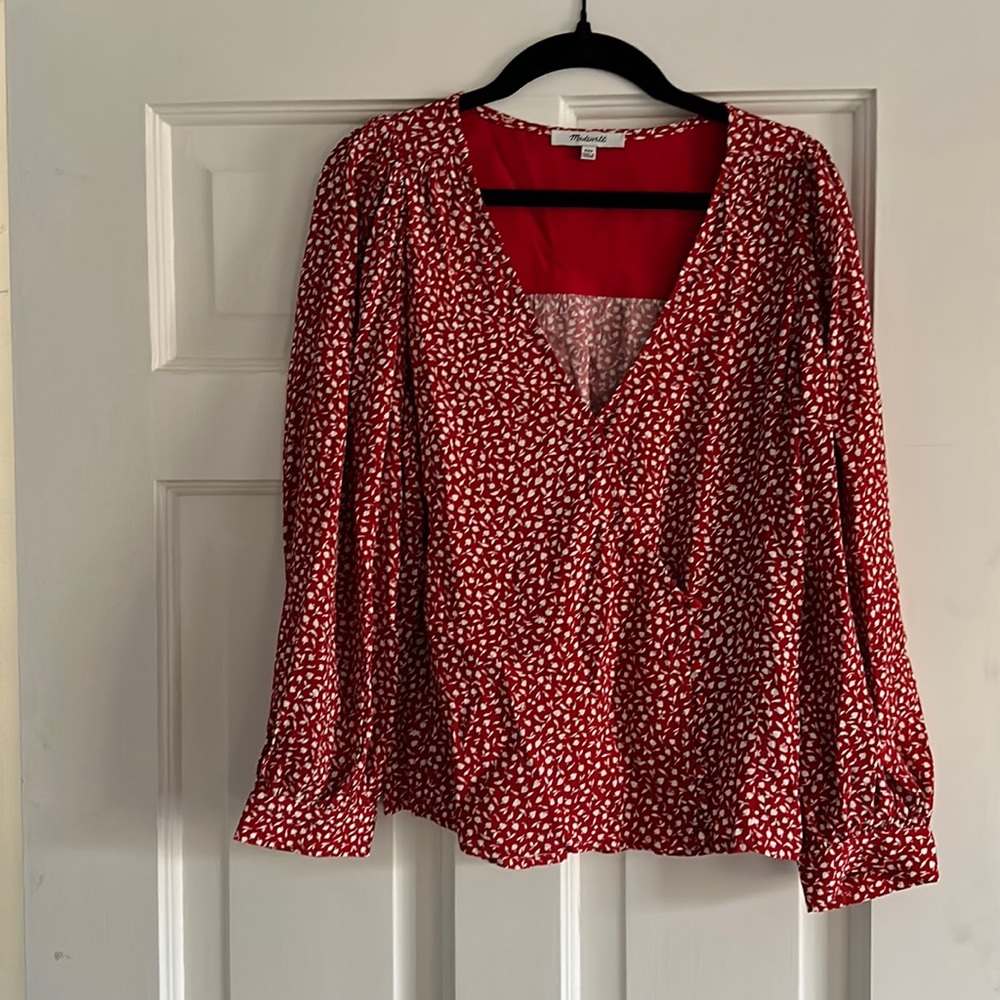 Floral red blouse